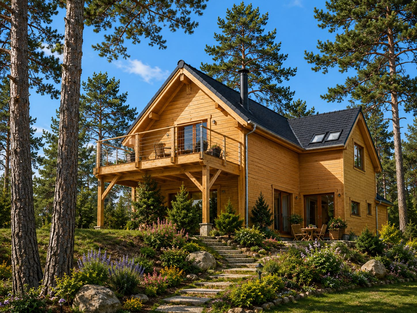 Grande maison bois familiale