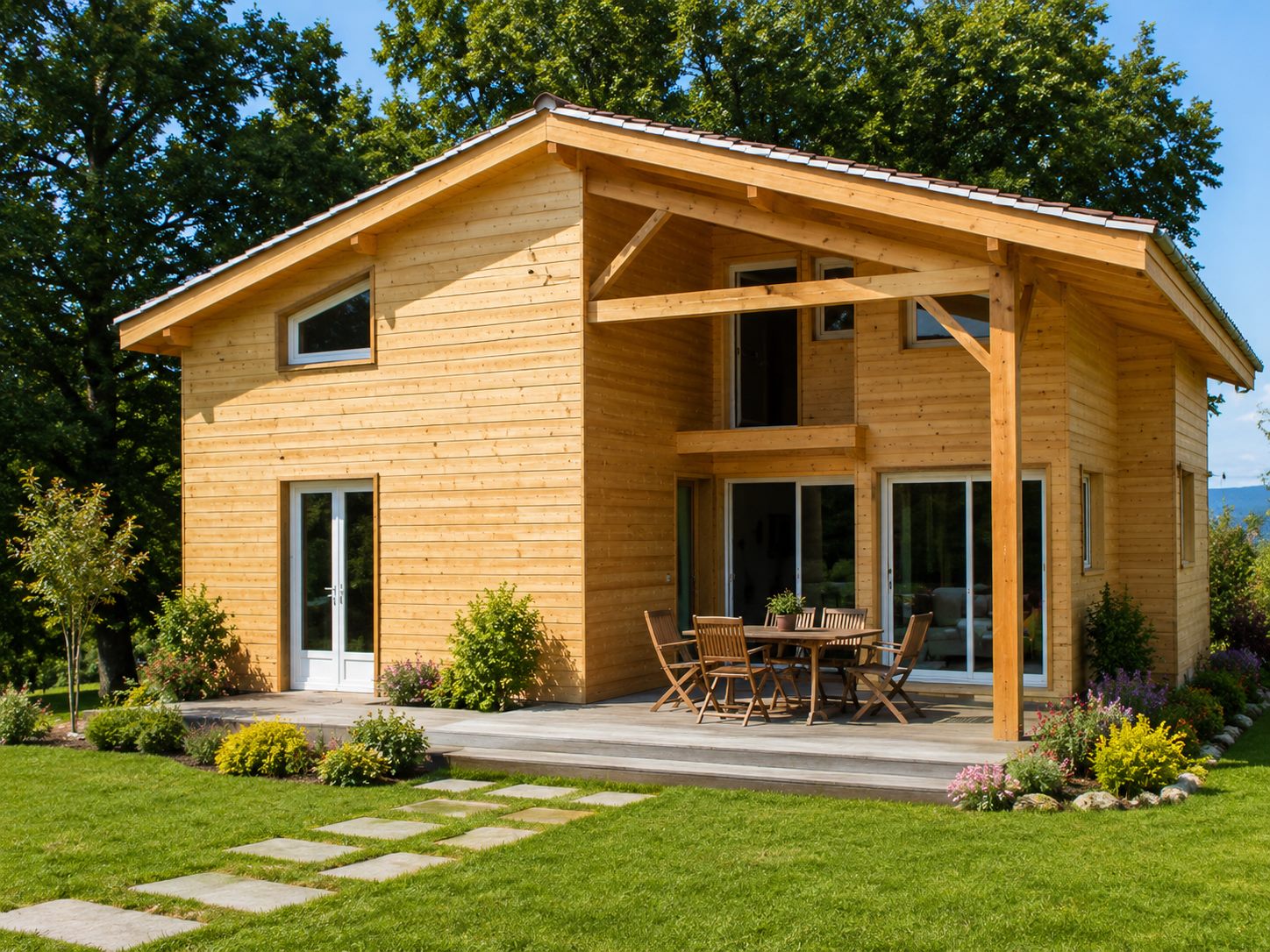 Maison ossature bois contemporaine
