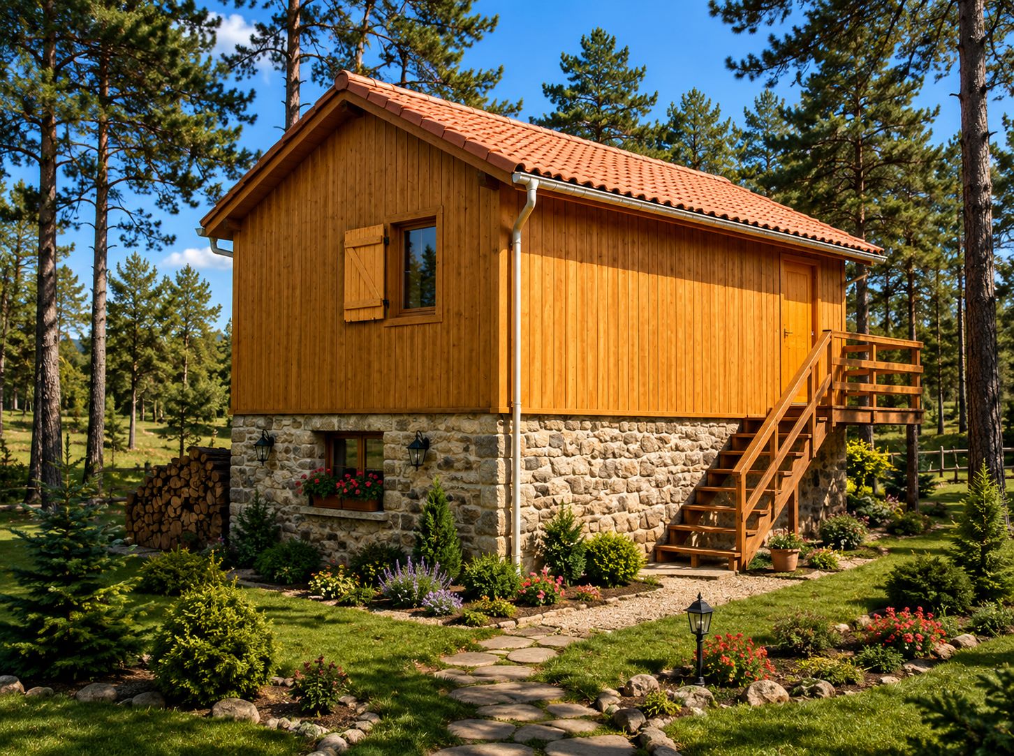 Maison bois et pierre
